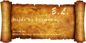 Bujáki Lizandra névjegykártya